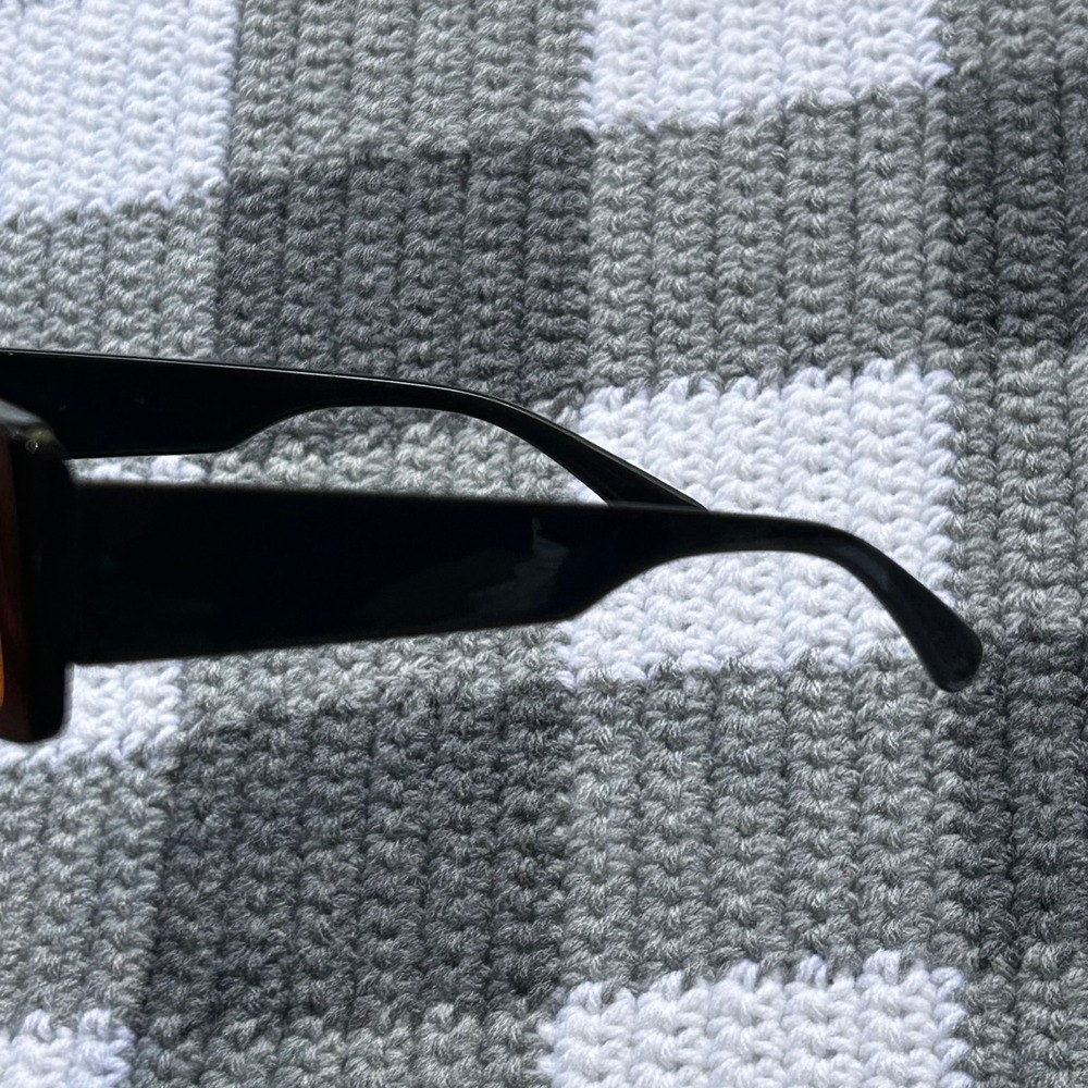Unbranded Sunglasses Rectangular OS Black Orange Y2K Cyberpunk Retro Streetwear - Picture 3 of 3